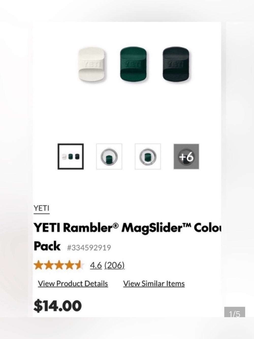 Yeti Rambler MagSlider Trio - White, Forest Green, Black